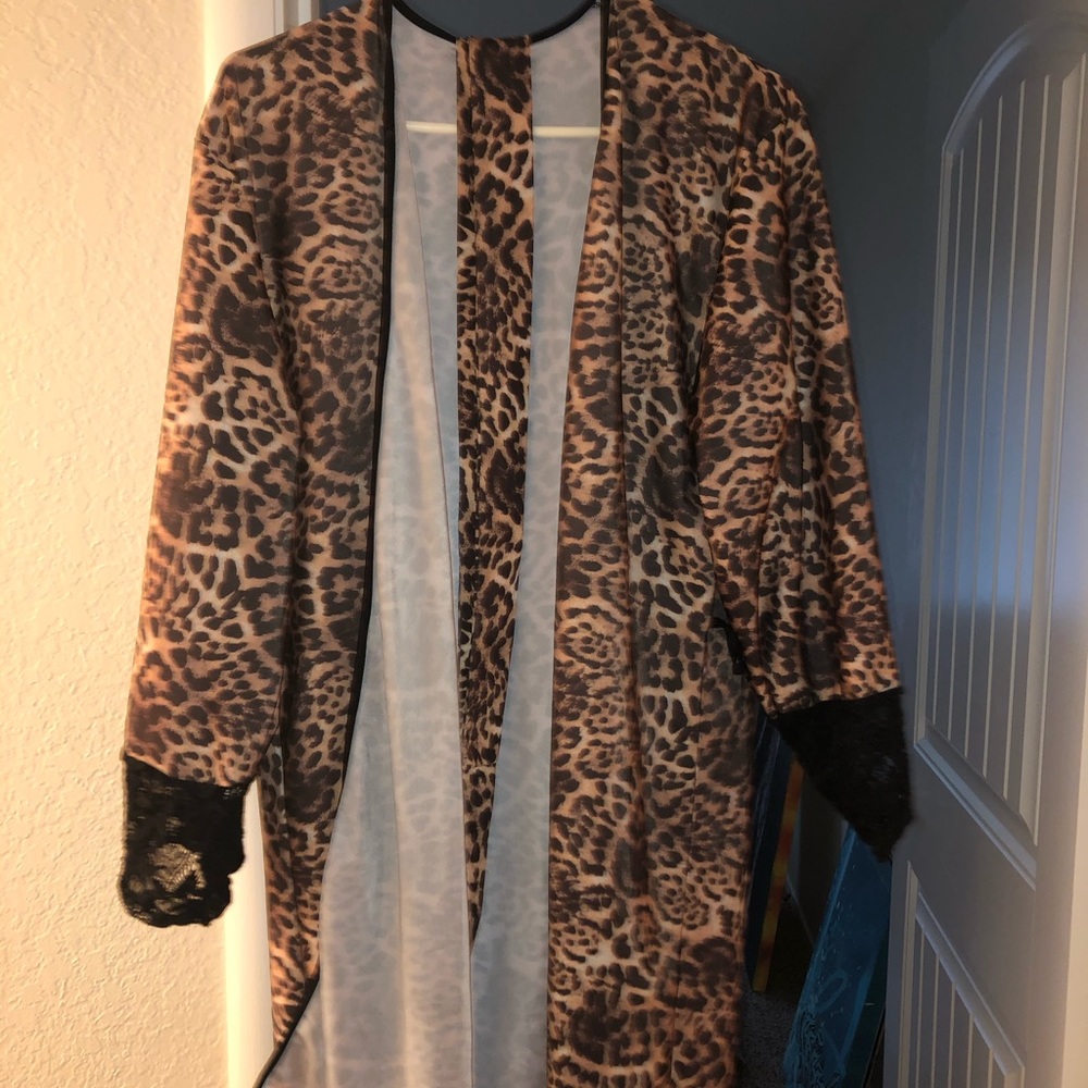 Silk leopard robe